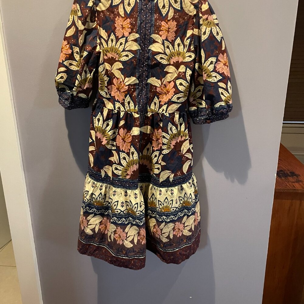 FARM Rio Floral Mini Dress in Navy, Burgundy, Pink & Cream - Picture 4 of 4